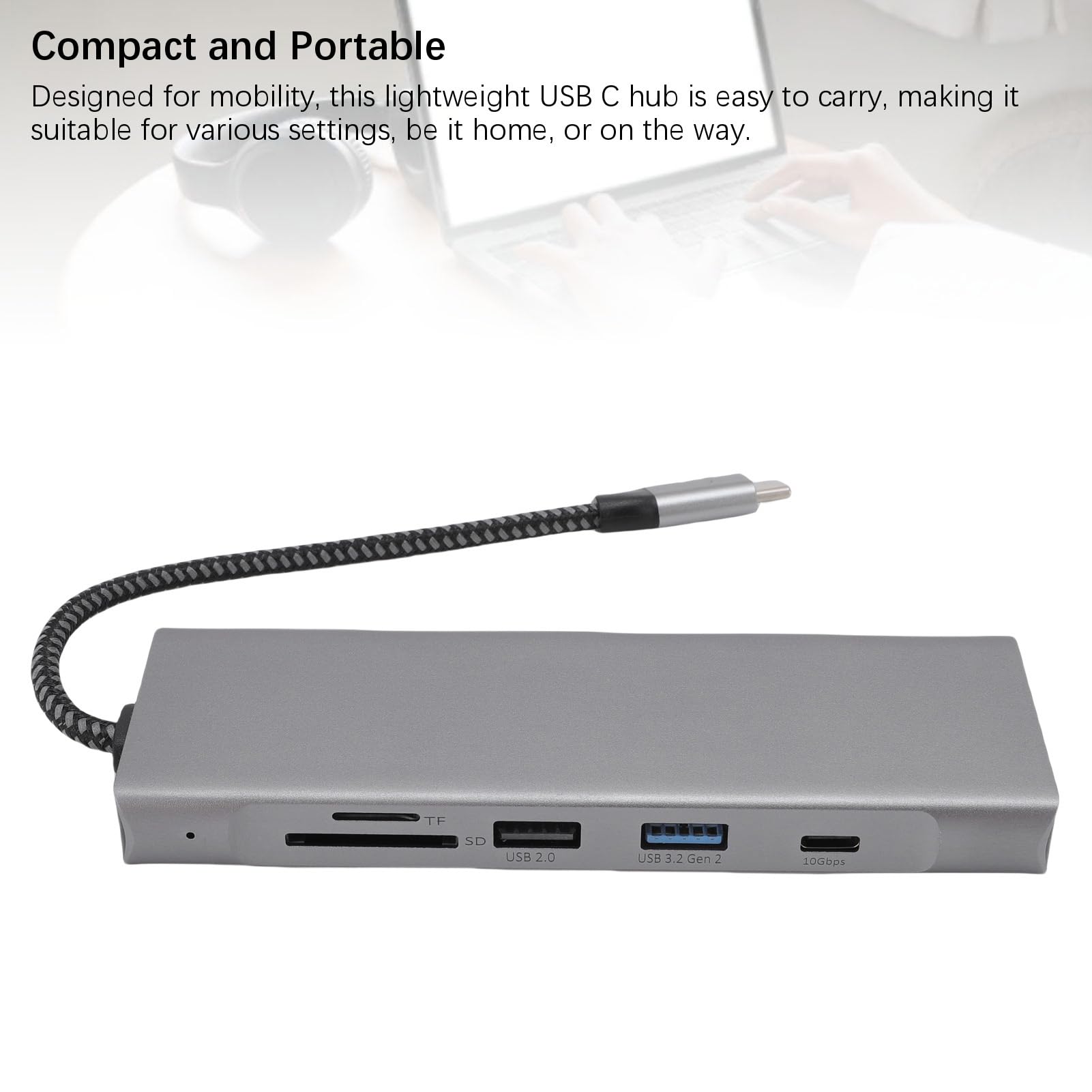 Aramox Hub TIPO C Hub USB C in Lega di Alluminio 8 in 1 con Uscita Video 4K Multifunzione per Laptop per Viaggi in Ufficio a Casa per Display da Studio Display Professionale