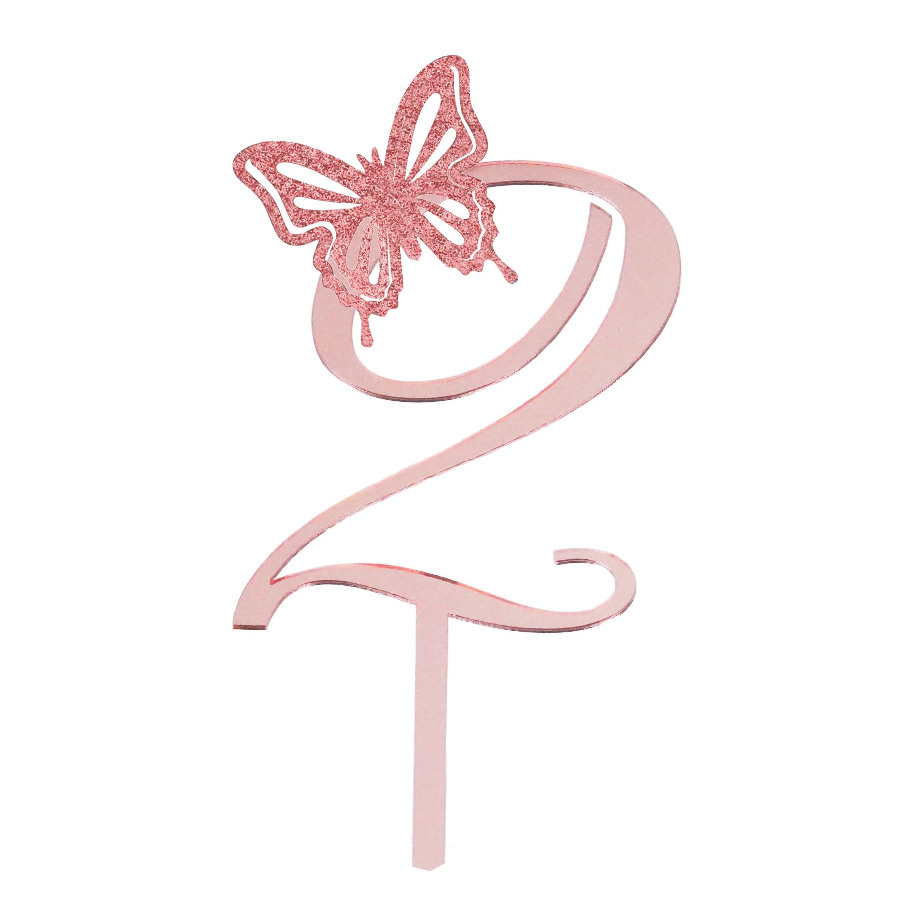 Happy Birthday Cake Topper Acrylic cake Toppers Birthday Party Decorations Cupcake Toppers Decorations (Rose gold 2)