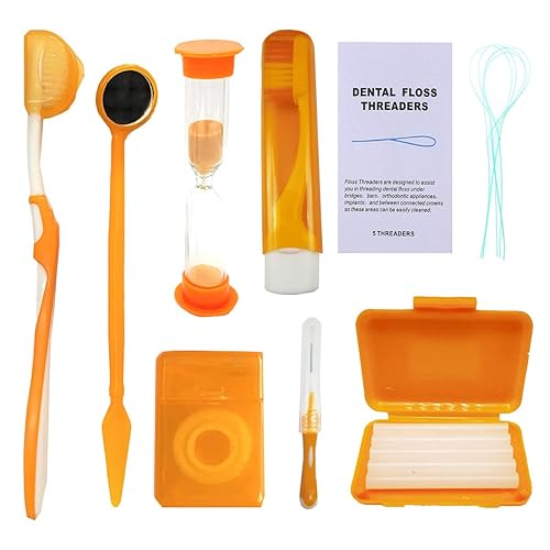Kit de limpieza de frenillos para dientes, kit de cepillo de dientes de ortodoncia portátil, kit de viaje dental para cuidado bucal, cepillo