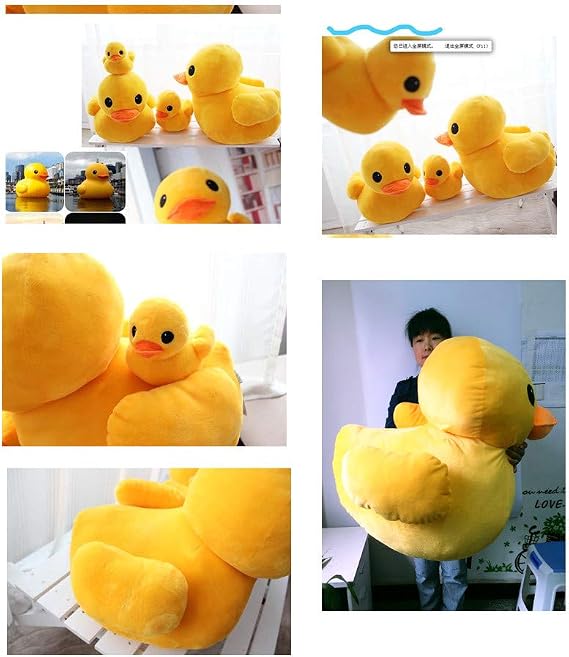 VIDOSCLA Cute Yellow Duck Stuffed Plush Pillow Animal Dolls Super Soft Huggable Toy Gift for Children-30cm