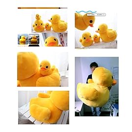 VIDOSCLA Yellow Duck Stuffed Plush Pillow Animal Dolls Super Soft Huggable Toy Gift for Children