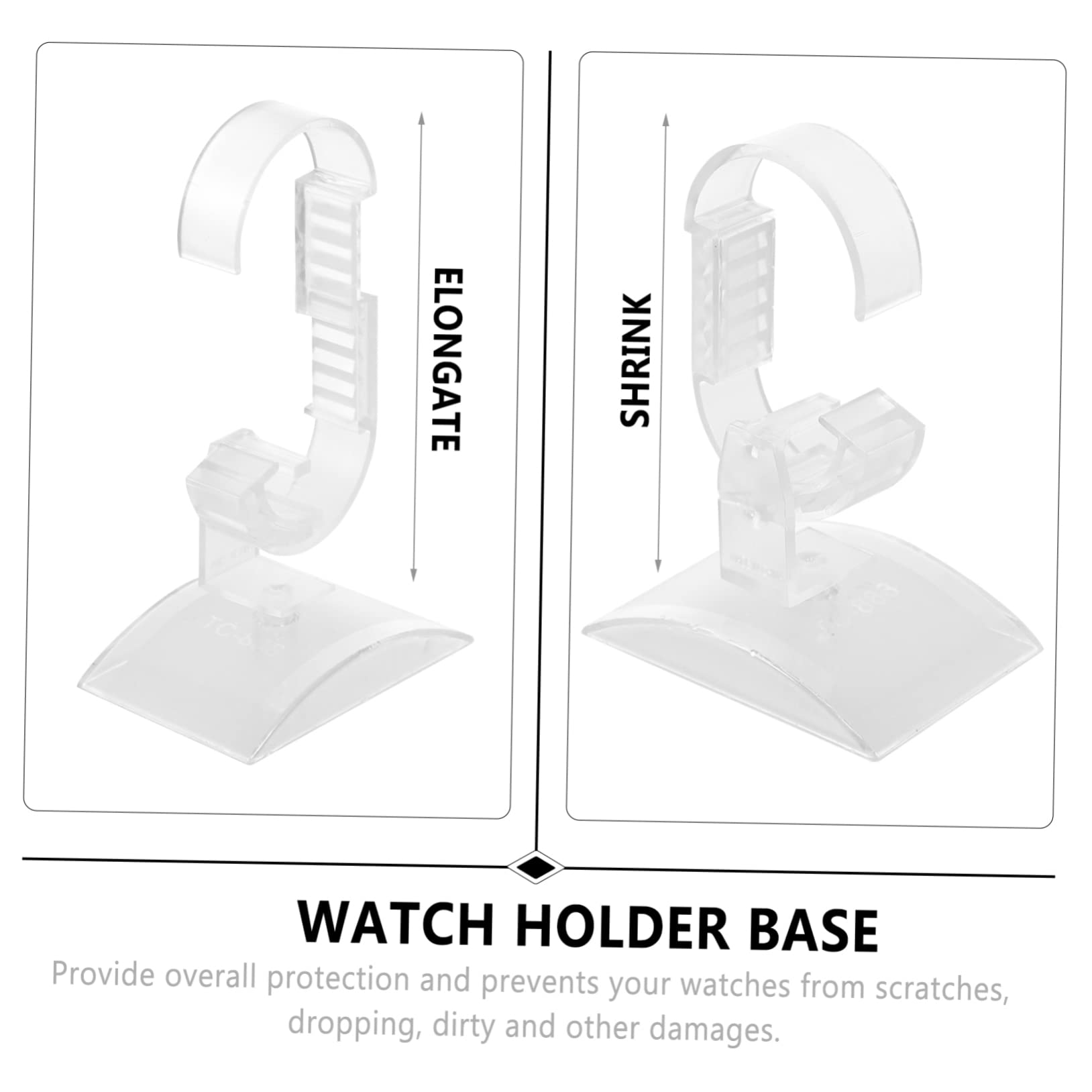Abaodam 10 Sets Verstellbarer Uhrenhalter Mit Acrylsockel Modisches Uhrendisplay-rack Für Schmuck Für Den Innenbereich Zuhause Büro 2 Stück * 10