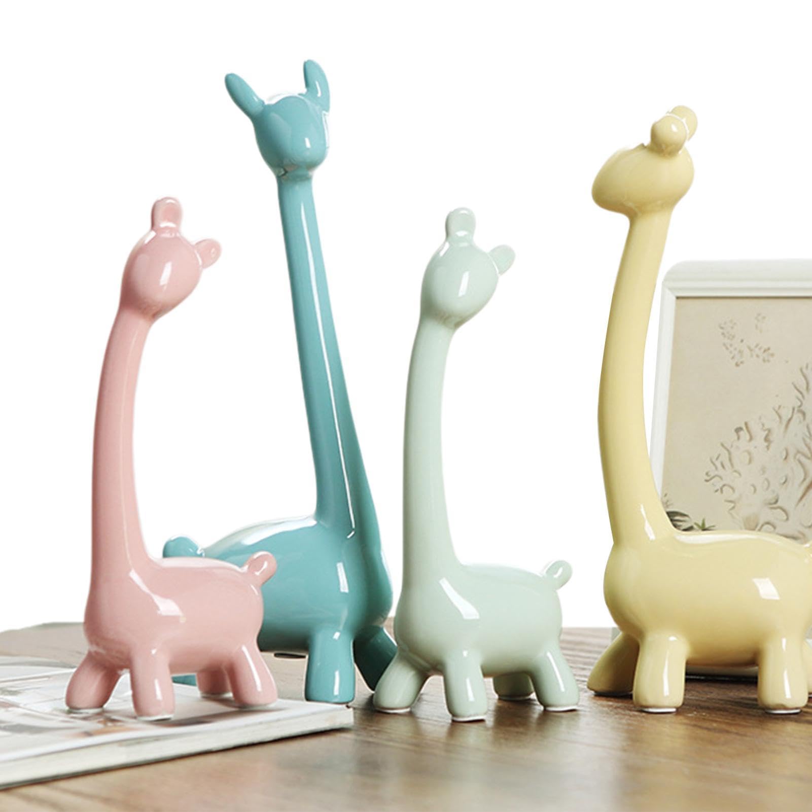 4 Figure Di Ceramica Animali Set Di Famiglia Di Ornamento Di Figurine Di Ceramica Ornamenti Da Tavolo Semplici Collezionabili Decorazione Rack Piccola Coppia | Ceramica Ornamenti Da Tavolo Semplici Collezionabili Decorazione Rack Piccola Coppia