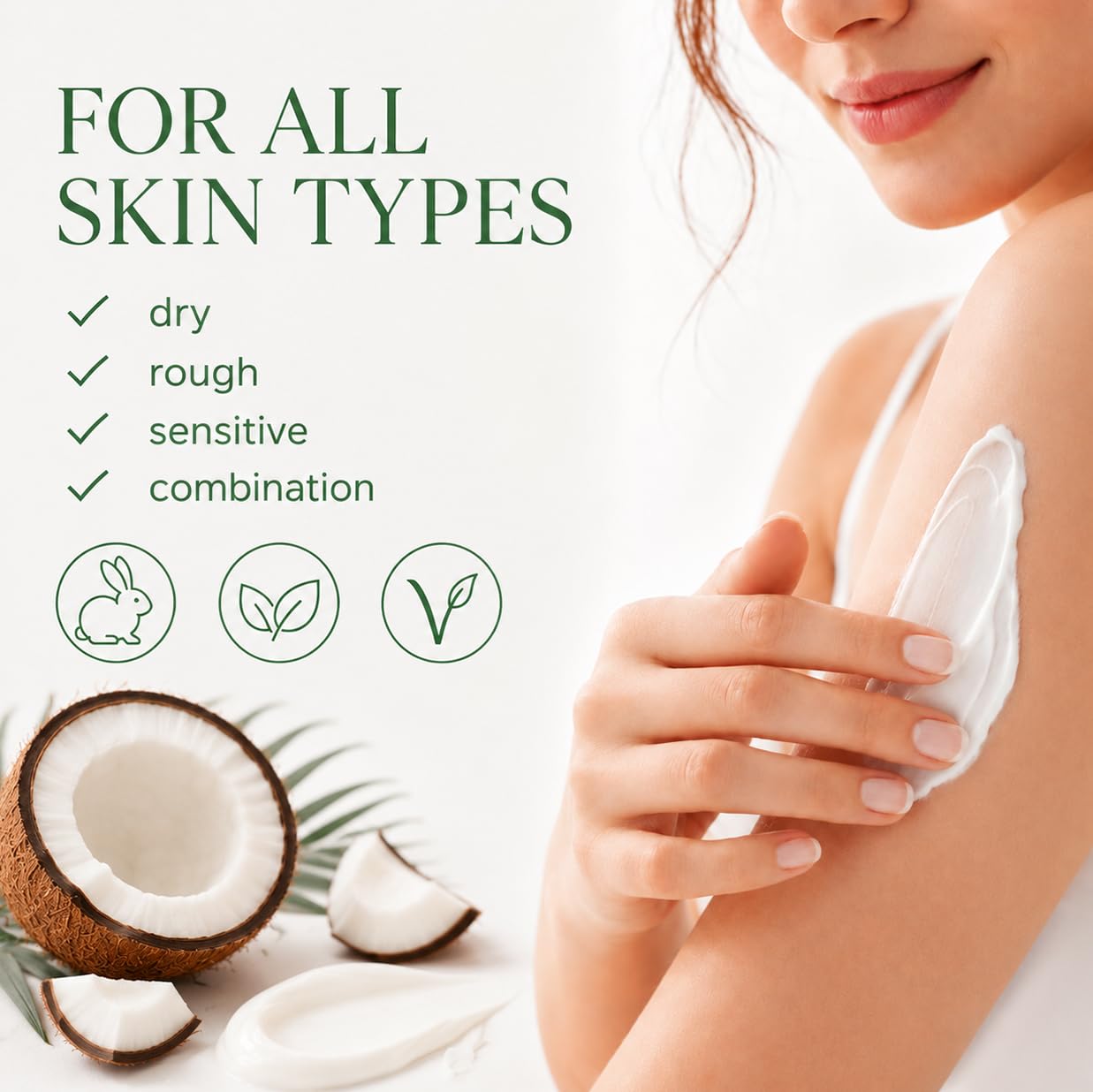Coconut Body Lotion for Dry Skin, Shea Butter Body Moisturizers 13.5FlOz | Coconut Lotion for Women, Shea Butter Body Lotion, Leaving Skin Soft and Smooth