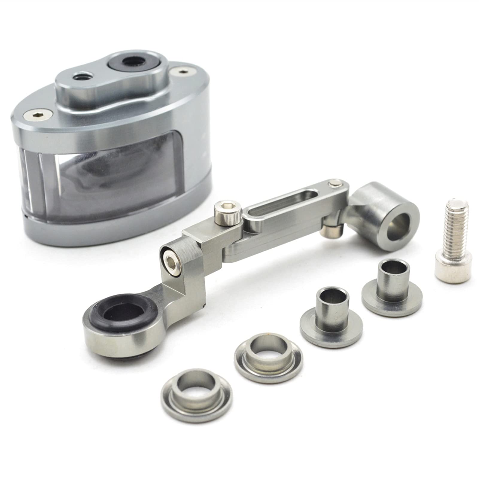Depósito De Líquido De Freno De Motocicleta, Depósito De Embrague, Taza De Líquido De Aceite para YH YZF-R1 YZF-R6 YZF R1 R3 R6 R15 R25 R125 TMAX 500 530 Xmax(Gris)