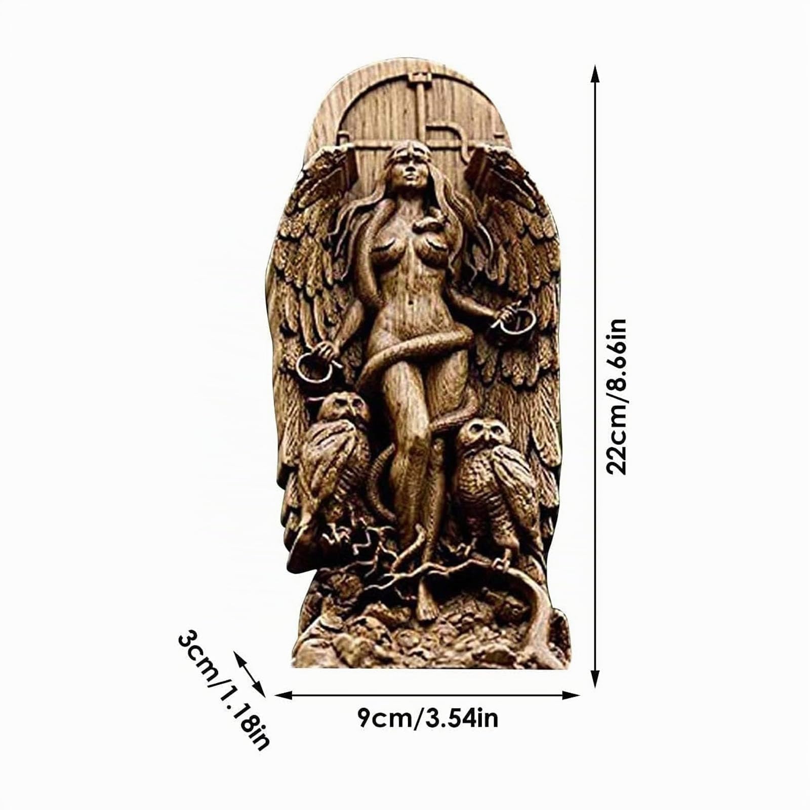 Statua decorativa in resina, 22 x 9 x 3 cm | Squisita statua in resina della dea naturale per esposizione decorativa in interni ed esterni