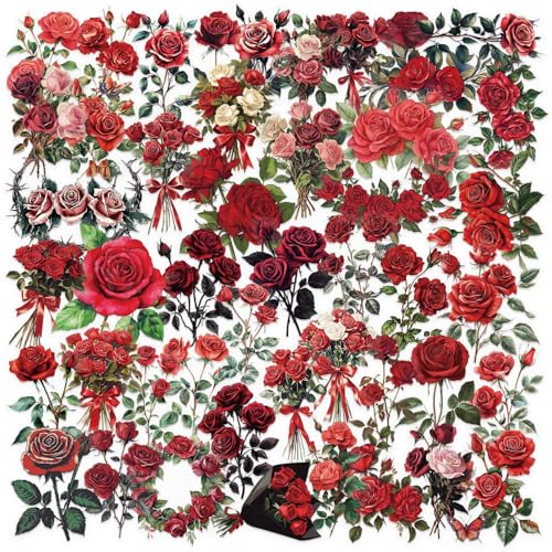 Rote Rose Aufkleber für Jugendliche Erwachsene 50 Stück Roses PET Vinyl Sticker Set Auto Motorräder Fahrrad Skateboard Snowboard Gepäck Laptop Koffer Helm Motorrad Computer Rote Rose Aufkleber für Jugendliche Erwachsene 50 Stück Roses PET Vinyl Sticker Set Auto Motorräder Fahrrad Skateboard Snowboard Gepäck Laptop Koffer Helm Motorrad Computer