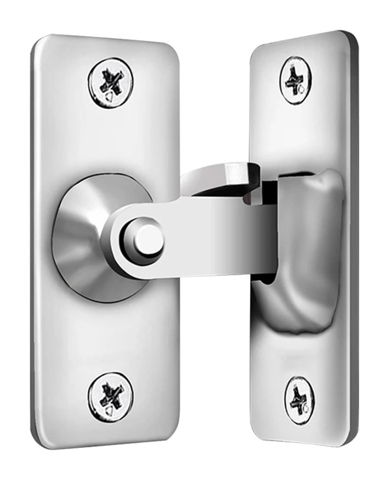 Rotate Bolt Latch Lock, Stainless Steel Slide Gate Latch Right Angle for Sliding Doors Bathroom(A)