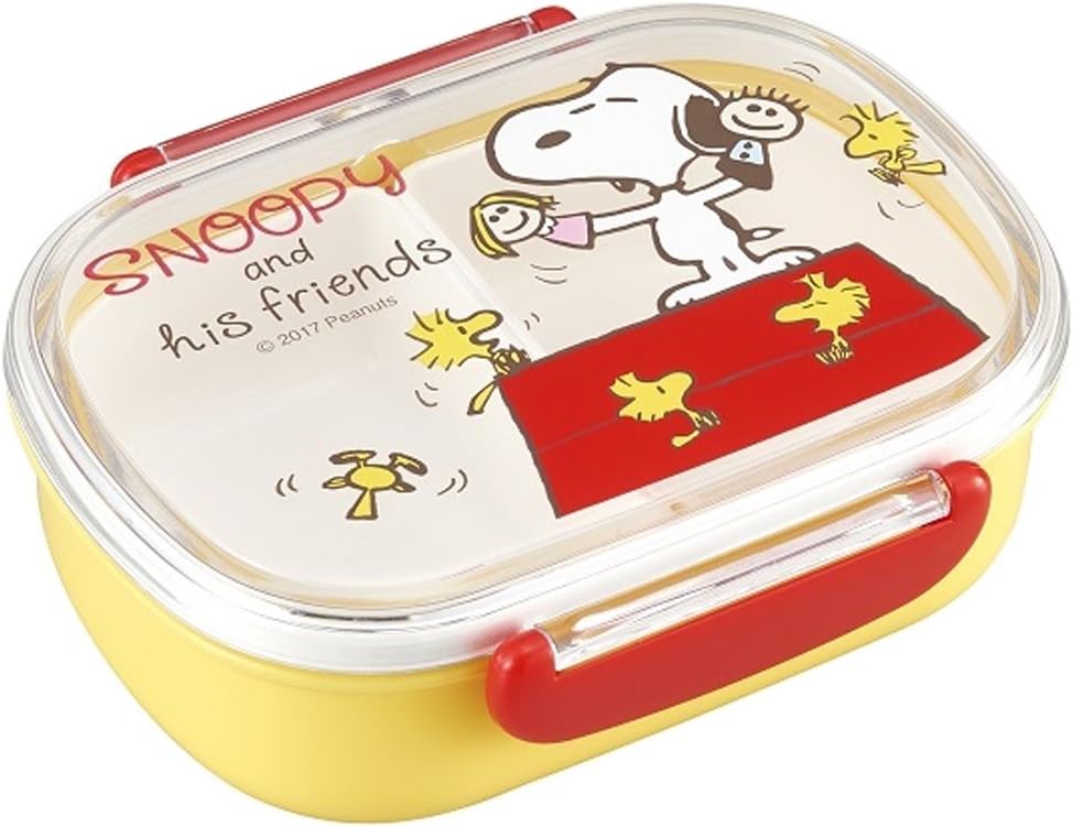 OSK Peanuts Snoopy Plastic Bento Lunch Box 360ml with Inner Partition PCR-7 Made in Japan