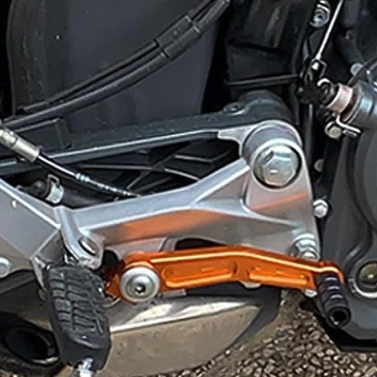 Huba Paire de pédales de frein réglables en alliage d'aluminium pour moto RC 125 200 390 125 Orange