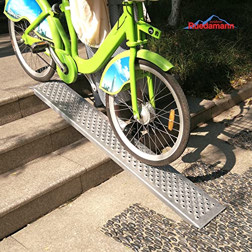 Ruedamann 5\' L × 8.5\" W Aluminum Loading Ramp, 880 lbs Capacity for ATV,Motorcycle,Quad,Lawn Mower,Snow Blower and More, 1 Pair - Thumbnail 2