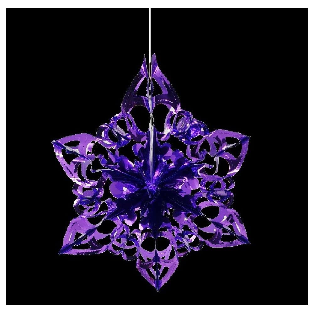 Simply Products 40cm Star Foil Garland - Christmas Hanging Decoration Wall Ceiling Xmas Deco (Dark Purple)