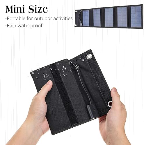 Miniatura 3 de Cargador de panel solar portátil de 25 W, salida de 15 W, 5 V, 1.5 A, 2 USB, cargador de panel solar plegable para computadoras portátiles,