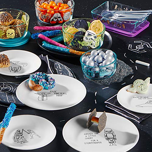 Corelle Vitrelle 8-Piece Salad Plate Set, Triple Layer Glass and Chip Resistant, Lightweight Round Plates and Bowls Set, Disney's Mickey Mouse - The True Original - Image 3