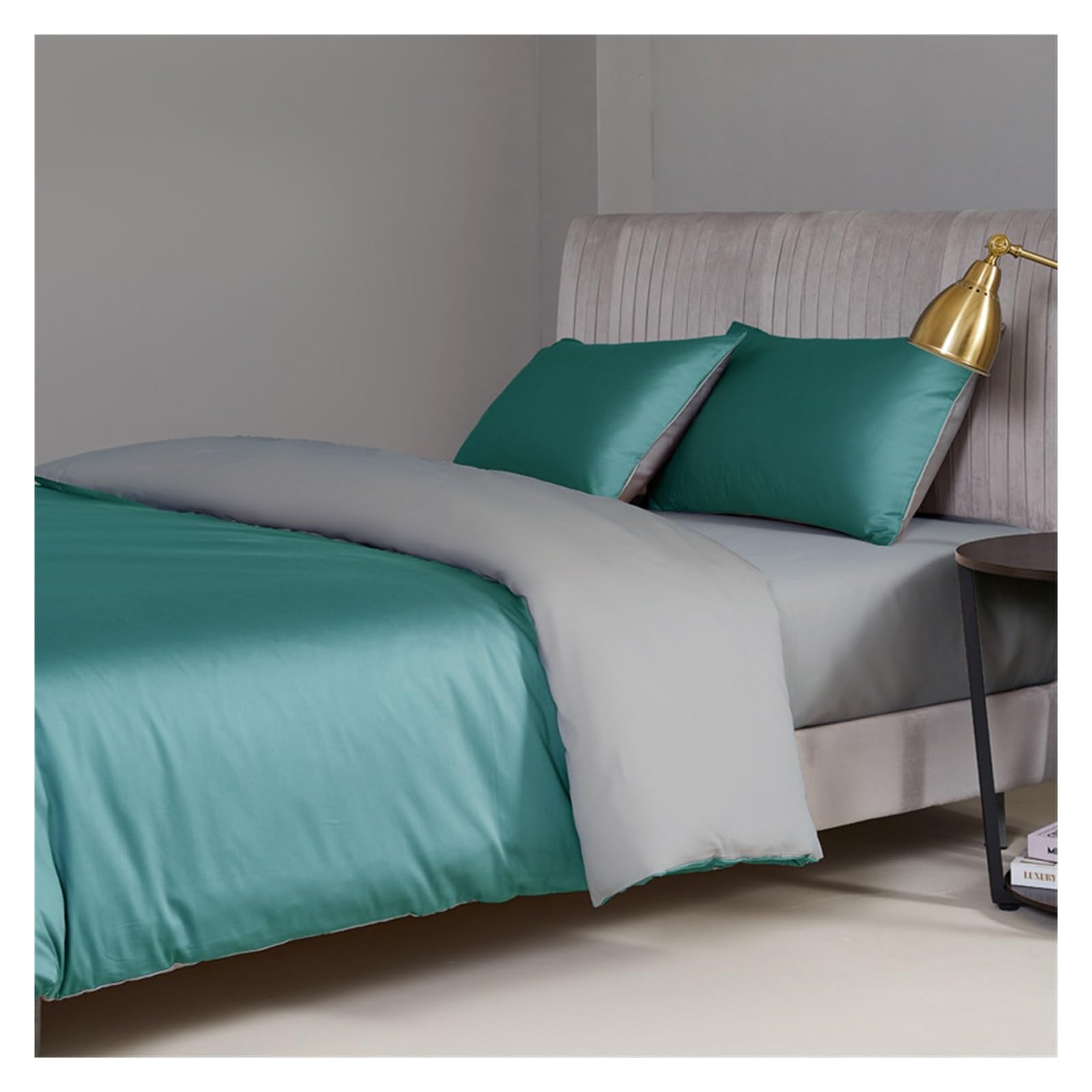 Housse de couette durable 100 % coton lavé respirant et parure de lit grand confort