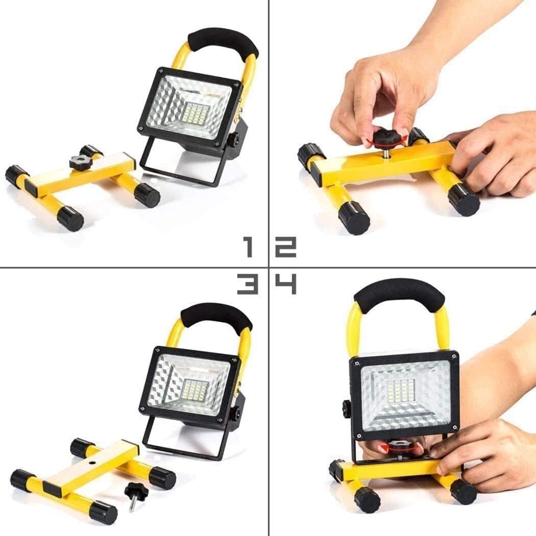 LED Work Light 200W Rechargeable LED Work Lights | IP65 Waterproof Outdoor Floodlight with 2 USB Ports | for Workshop, Building, Garage