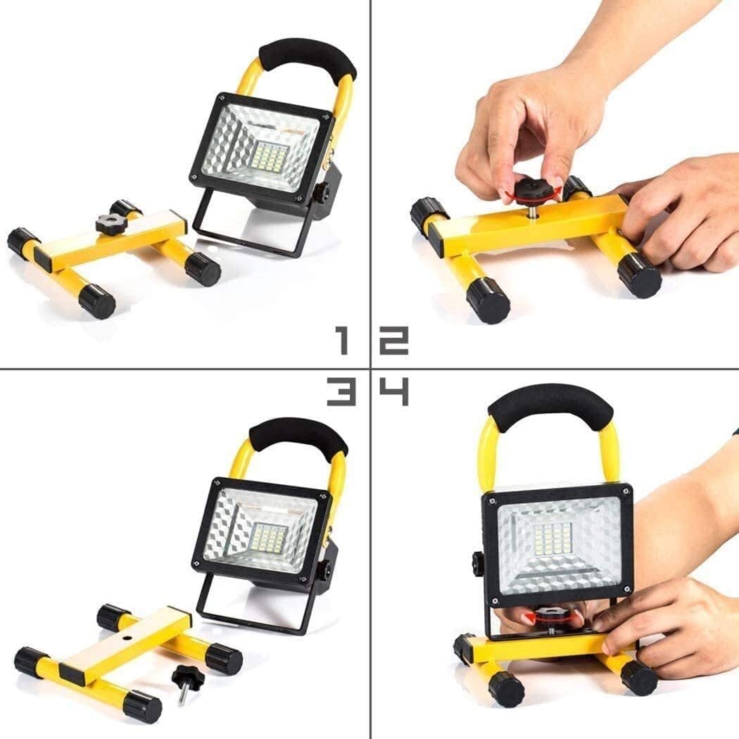 Luz de Trabajo led 200W Luces de Trabajo led Recargables | Proyector de Exterior Impermeable IP 65 con 2 Puertos USB | para Taller, Sitio de Construcción, Garaje