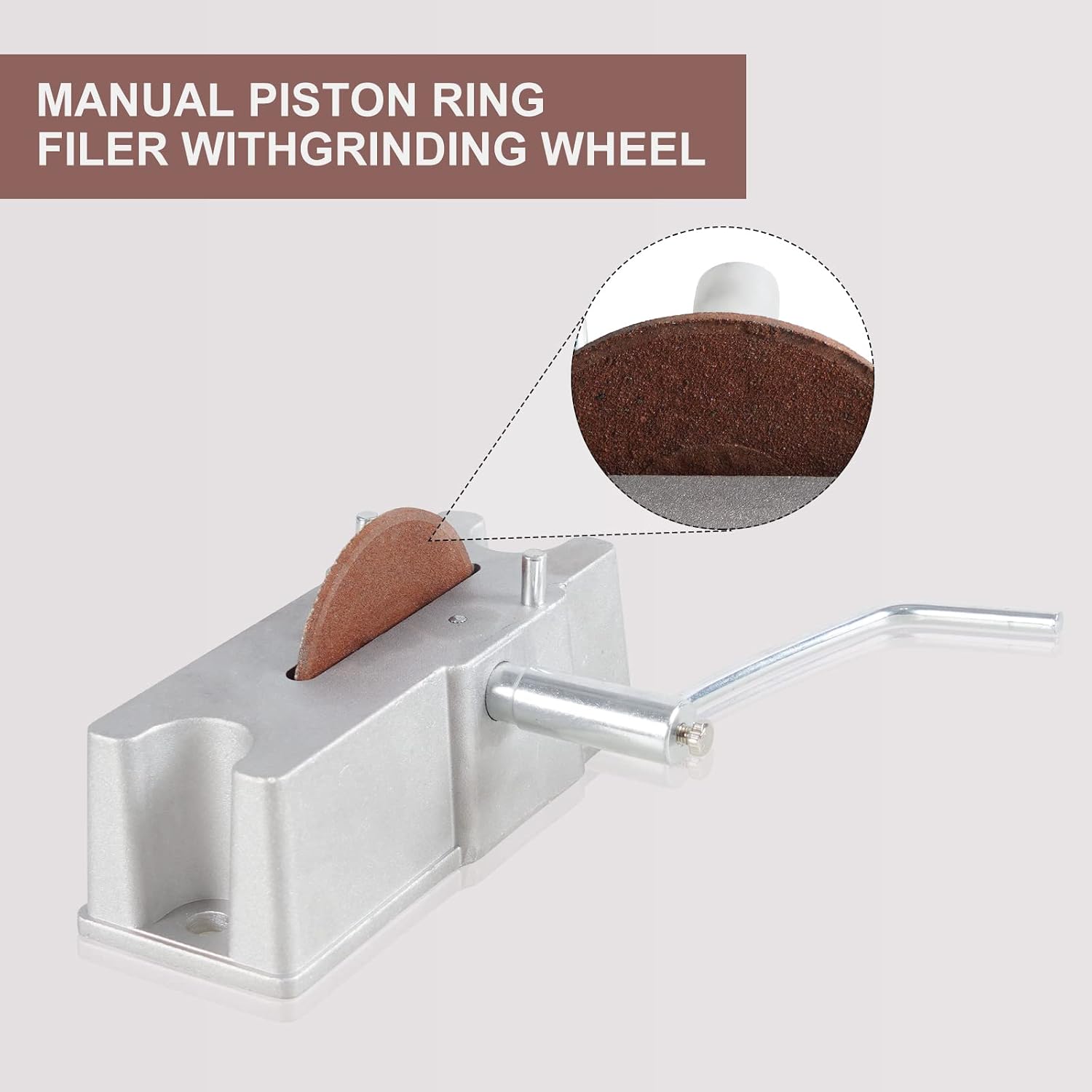 Aluminum Manual Piston Ring Filer with 120 Grit Grinding Wheels
