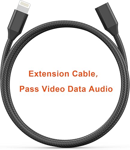 Miniatura 8 de Cable de extensión de cargador para iPhone, certificado Apple MFi Cable de nailon trenzado Lightning Extender Dock Cable macho a hembra adaptador de