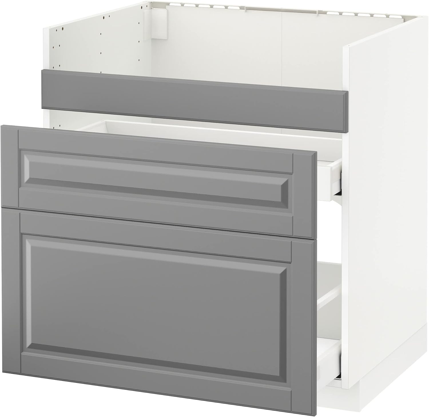 METOD Base cb f HAVSEN snk/3 frnts/2 drws, White/Bodo Bingley, 80x60cm