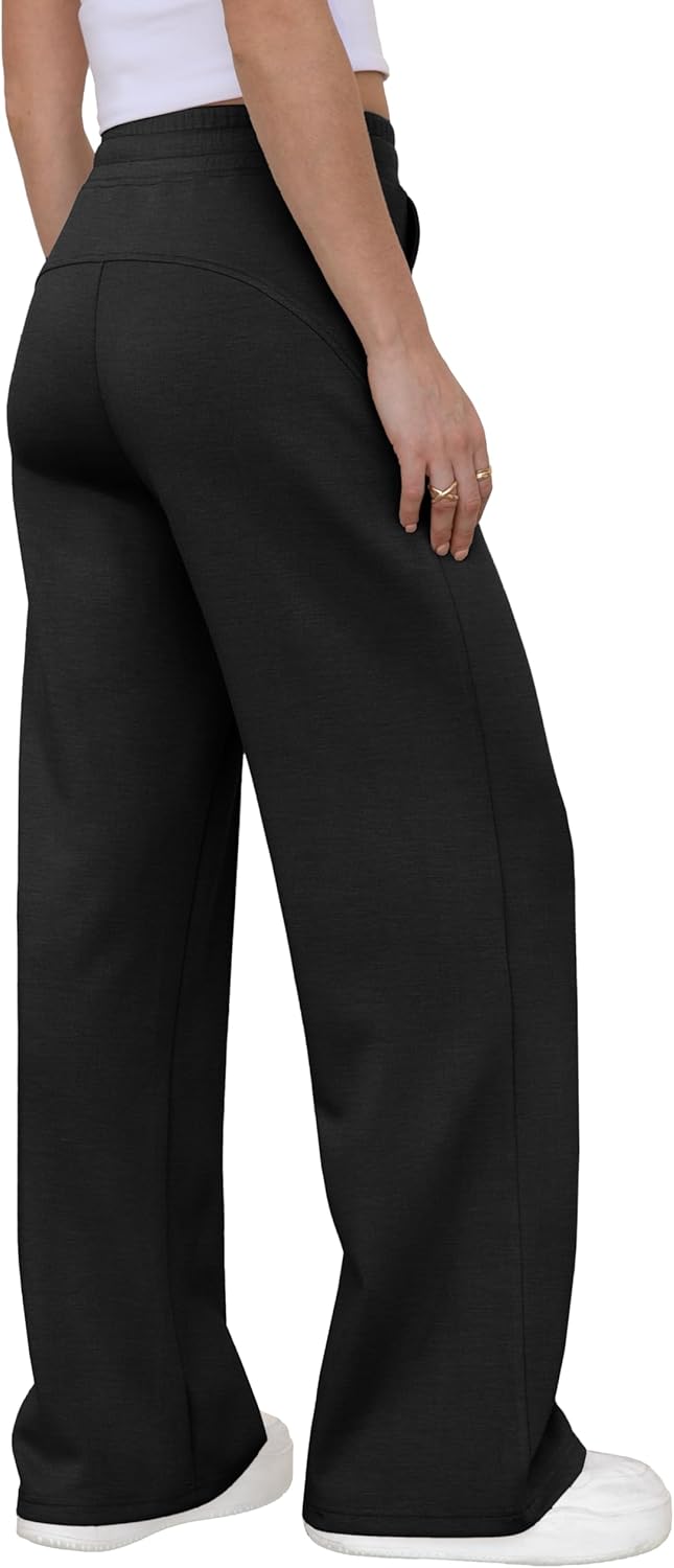 GRECERELLE Sweatpants Women Wide Leg High Waisted Baggy Pants Drawstring Workout Active Joggers Lounge Pants - Image 2