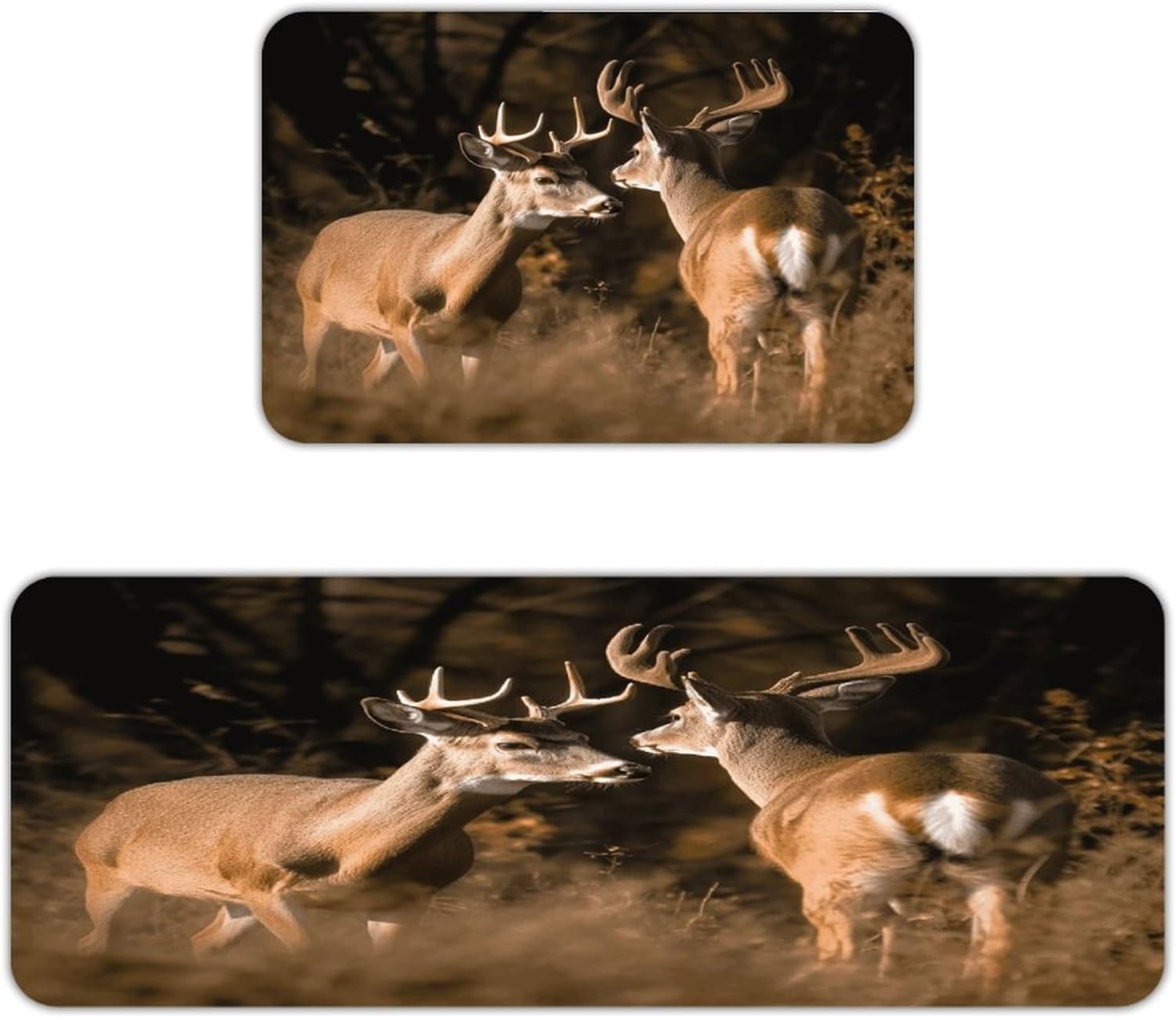Two Deers Kitchen Mat Washable Non Slip Rugs Soft Kitchen Mats for Floor Set of 2 PCS Cushioned Absorbent Runner Standing Rugs for Home Sink Laundry Office