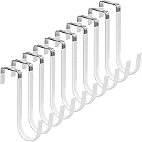 Vista 25 de FYY Ganchos para colgar sobre la puerta, paquete de 4 ganchos con goma para evitar arañazos, organizador resistente para sala de estar, baño