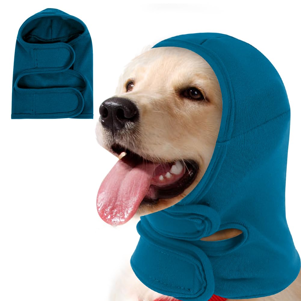 Cache-oreilles pour chien bleu M avec protection contre le bruit