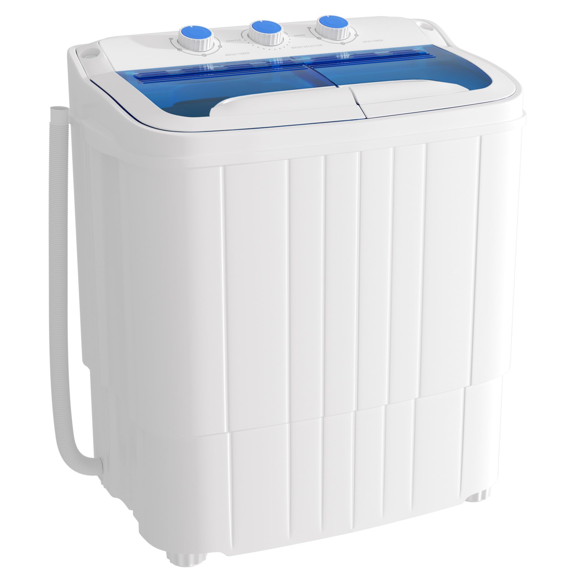 Greenvelly - Lavadora portátil de 16 libras, lavadora y secadora compacta, lavadora semiautomática de doble tina para dormitorios, apartamentos, caravanas (azul)