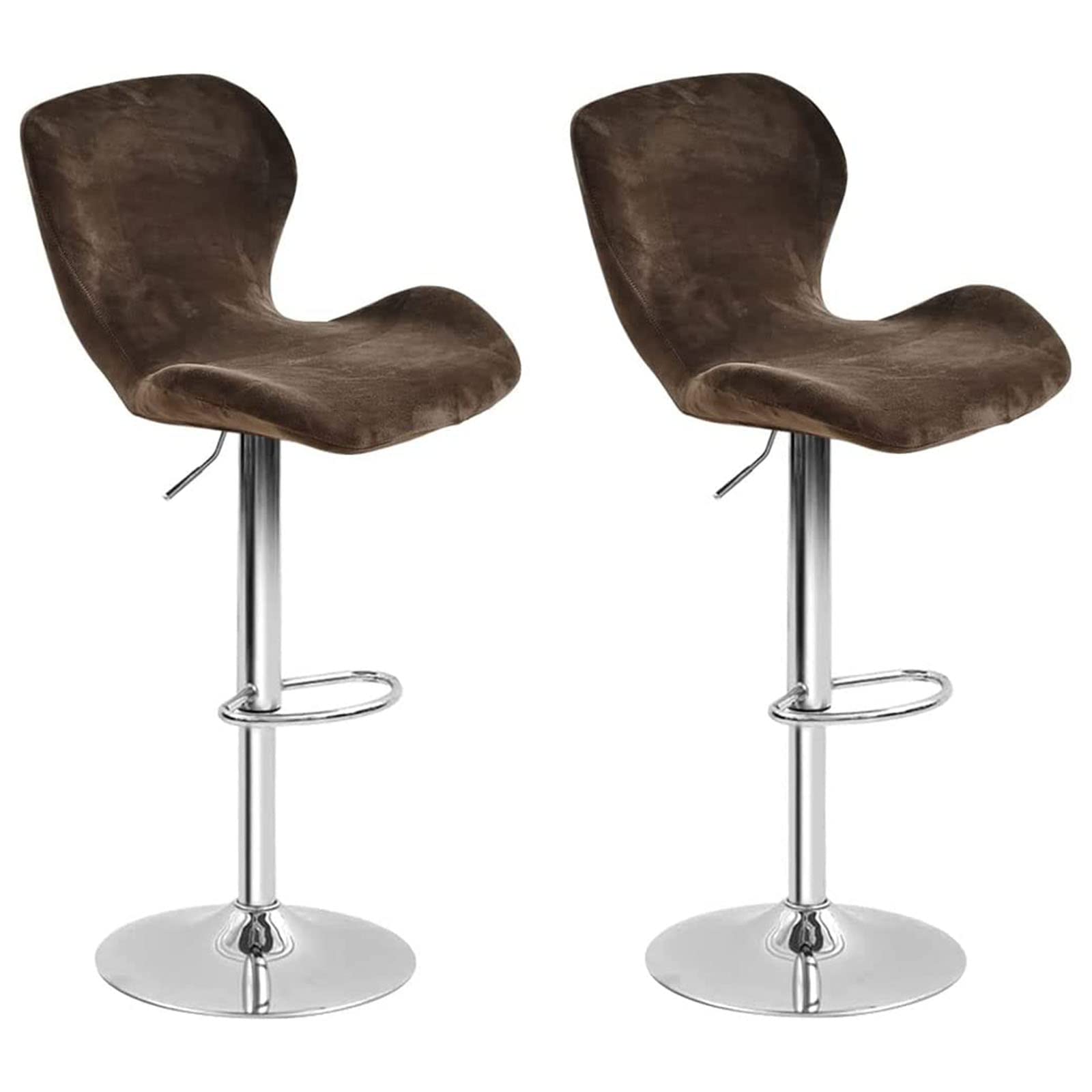 Leomix Velvet Bar Stool Cover Curved Swivel Set, Stretch Counter Height Bar Stools Cover, for Short Back Dinning Room Bar Chair,M,2pack