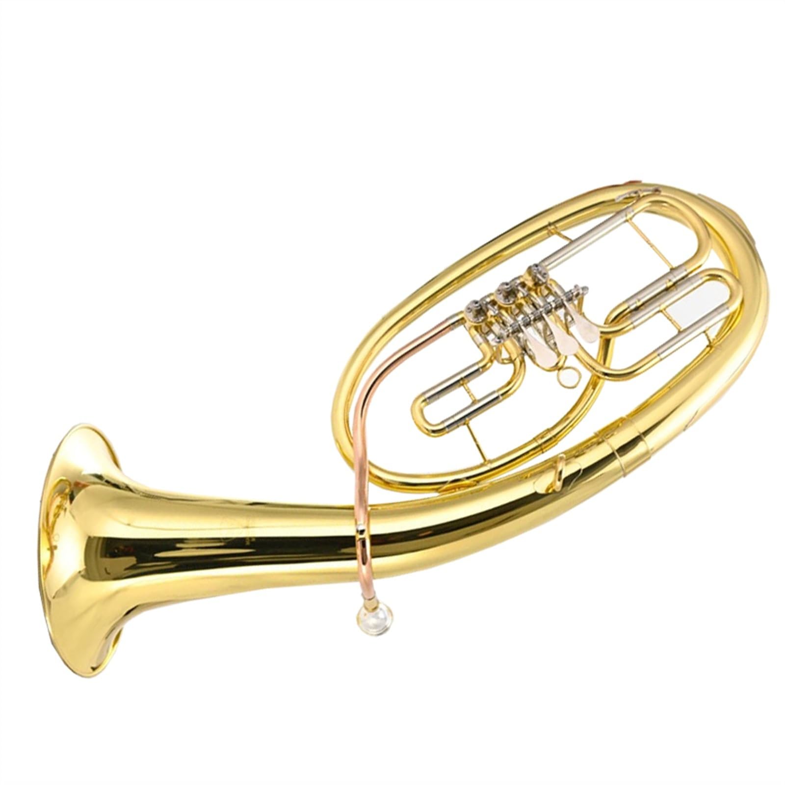 B-Dur-Euphonium-Instrument Mit Drei Flachen Tasten, Großes Hornband, Professionell Spielendes Euphonium Mit Zubehör Euphonium-Bausatz