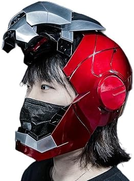 Marvel Studios with Japanese instructions Automatic Opening and Closing Iron Man Mask Mark 5 Helmet Wearable LED Cosplay Electric Moving MK5 Tony Stark Automatic AUTOKING Parallel Import