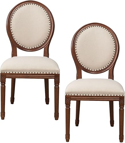 Miniatura 37 de JKGHK - Sillas de comedor, sillas de cocina de madera, silla lateral tapizada de cuero para habitación con respaldo redondo, juego de sillas de sala