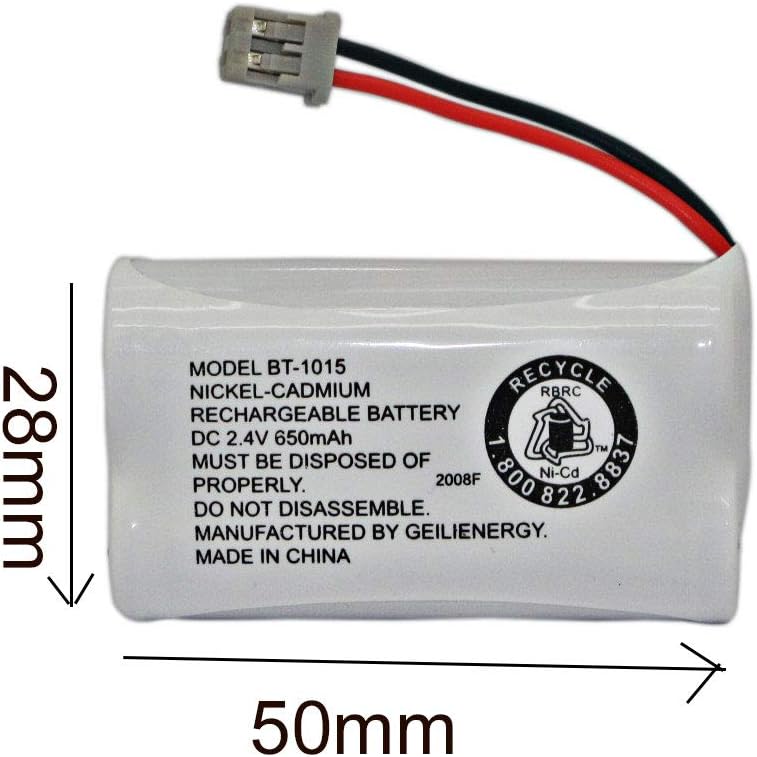 BT-1015 BT1015 Battery Compatible for Uniden BT1007 BT-1007 BT904 BT-904 BBTY0651101 BBTY0460001 BBTY0510001 BBTY0624001 BBTY0700001 HHR-P506, HHR-P506A Cordless Phone(2-Pack)