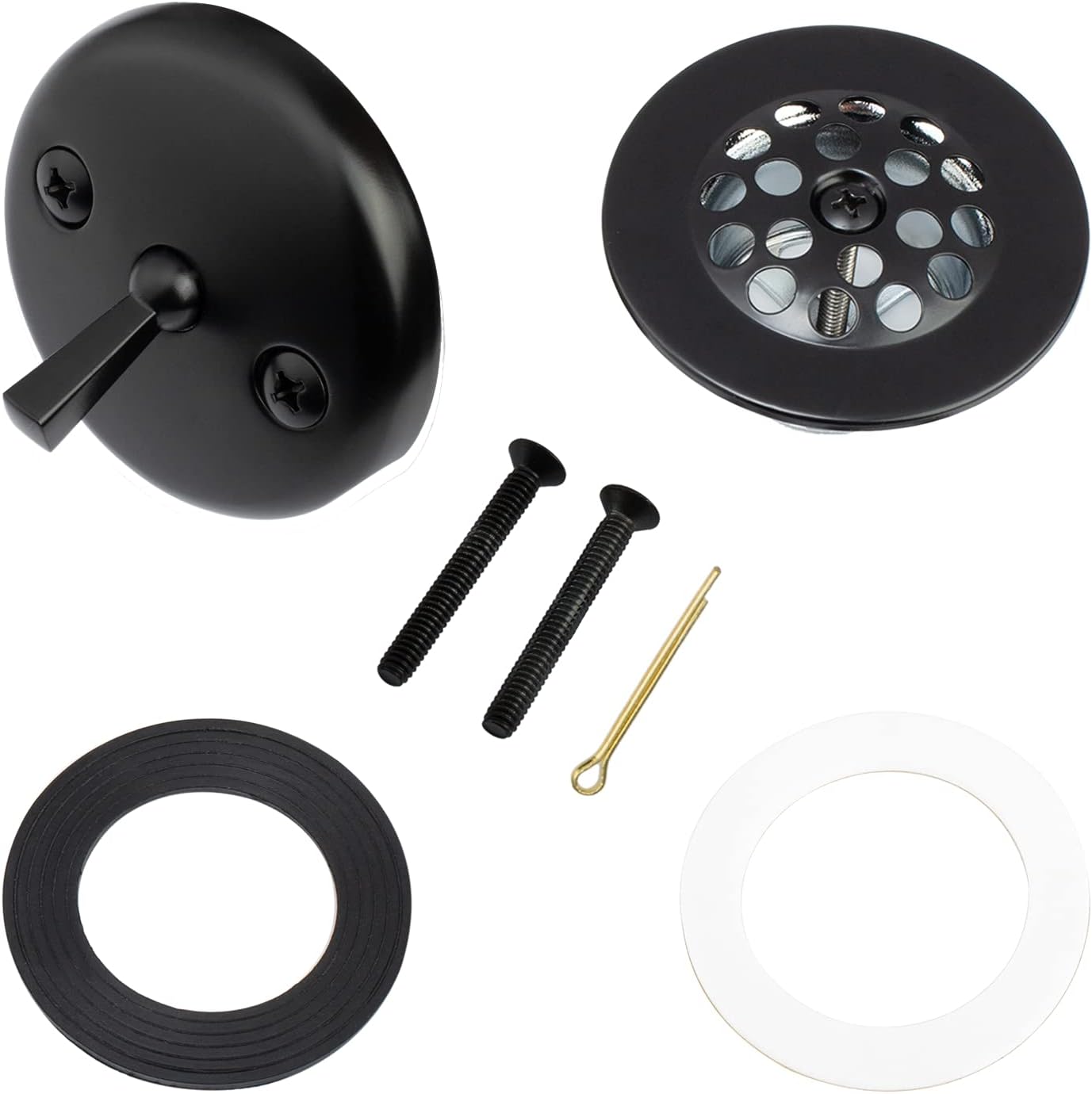 Designers Impressions 651717 Oil Rubbed Bronze Bath Tub Bathtub Trip Lever Drain and Overflow