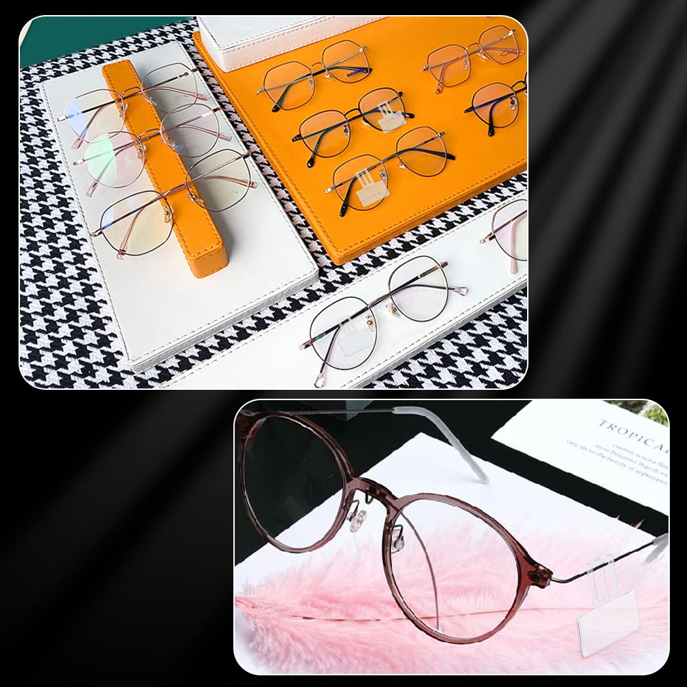 AHANDMAKER 100 pcs Porte-Étiquettes de Prix en Plastique Transparent pour la Monture de Lunettes, Mini Porte-Étiquettes Rectangulaires, Pochette de Protection de Carte Suspendue, Convient aux Montures