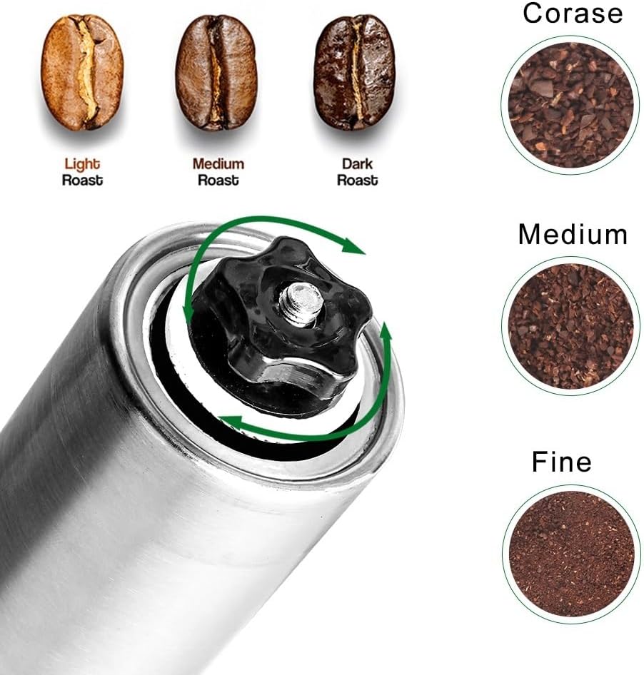 Manual Coffee Grinder Stainless Steel Hand Handmade Coffee Bean Grinders Foamer Kitchen Tool Coffee Accessories(Manual grinder)