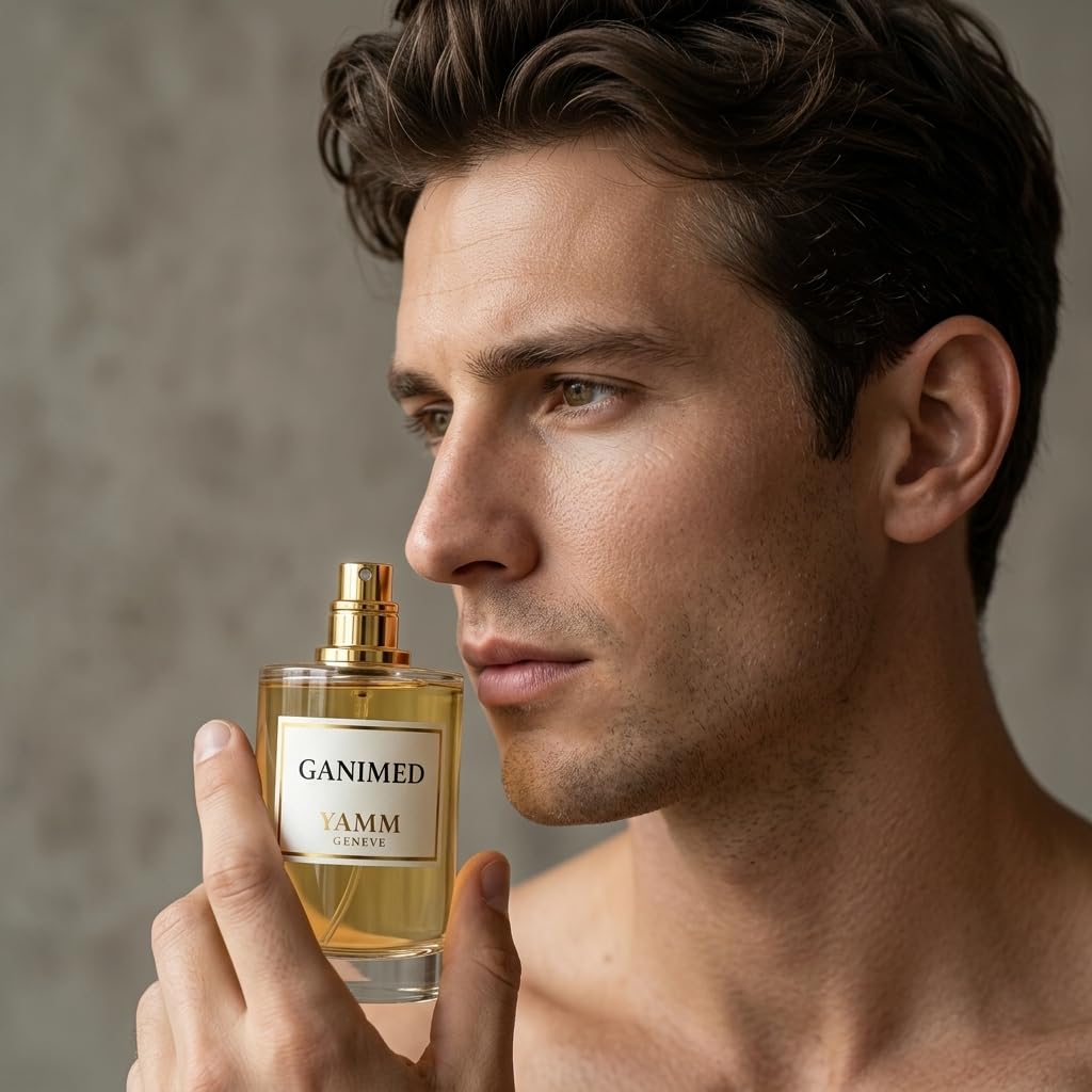 Ganimed | Extrait de Parfum 50 ml | Profumo Unisex Uomo & Donna | Zafferano, Mandarino Italiano & Camoscio | Minerale, Legnoso & Muschiato | Lusso & Lunga Tenuta