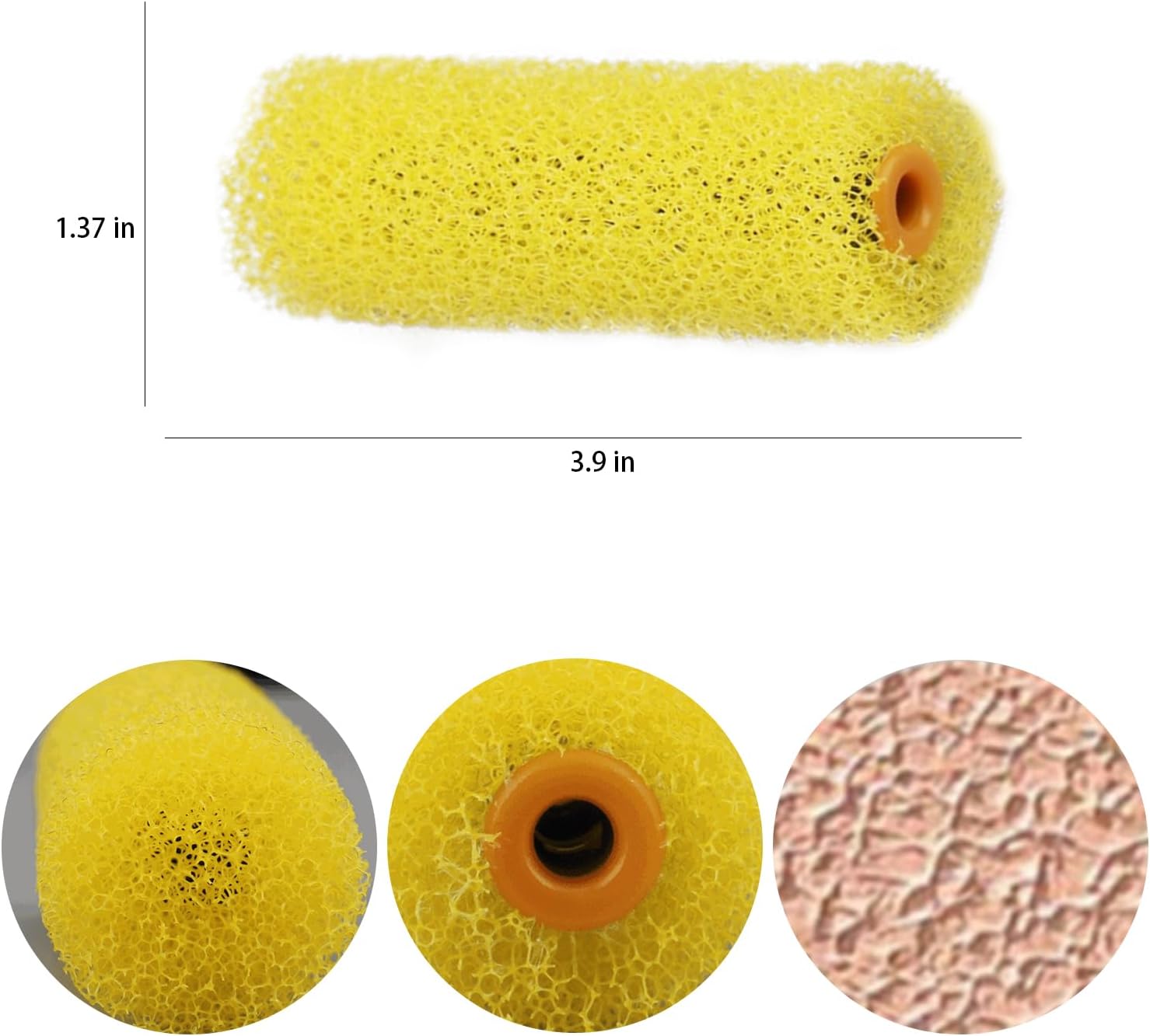 4 Pieces Paint Roller Cover Big Texture Sponge Brush Resilient Sponge Brush for Household Wall Painting Treatment