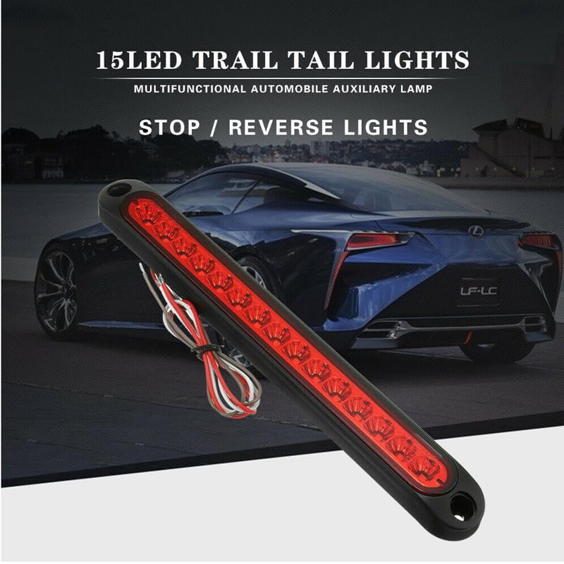15 LED Slim UTE Trailer Tail Light – Stop/Brake/Turn Indicator (10-30V, Red/Amber/White)