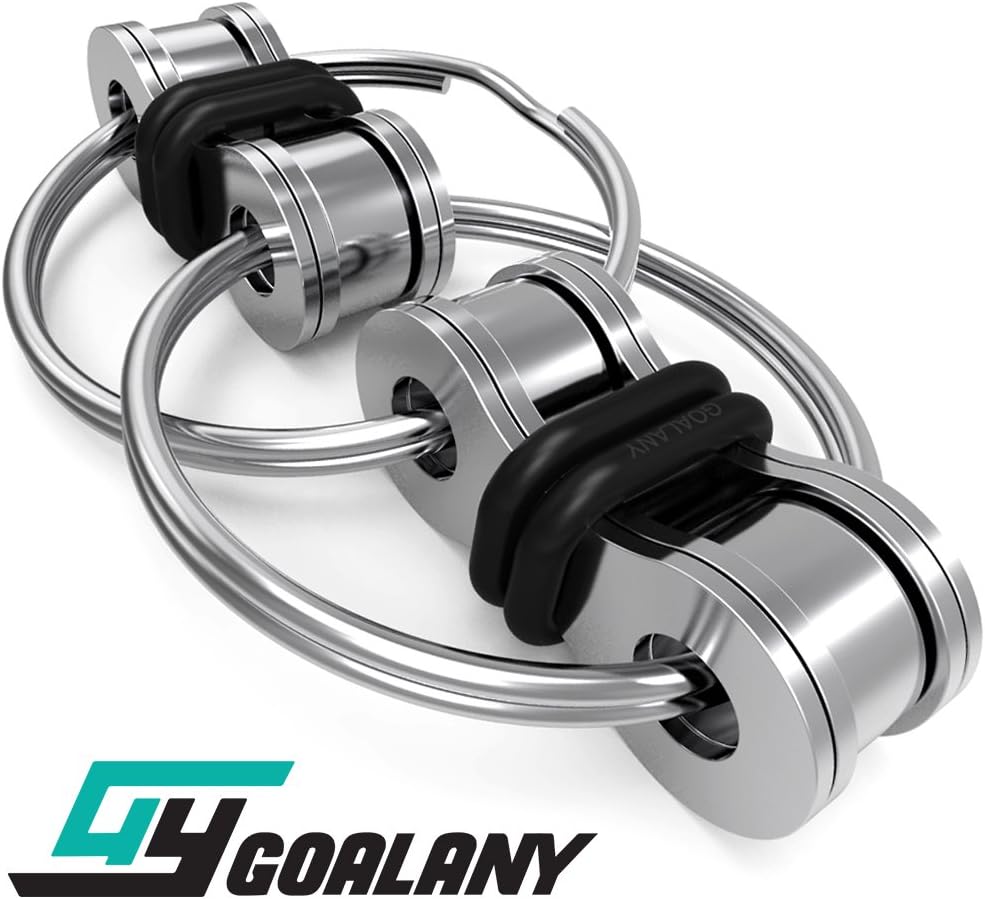 Fidget Toy Flippy Chain Prime Focus Toys [Alloy Interlock Ring Style] Anti-anxiety Roll & Spinner KeyChain Stress Reliever For Kids Students Adults - Great for ADD, ADHD and Autism