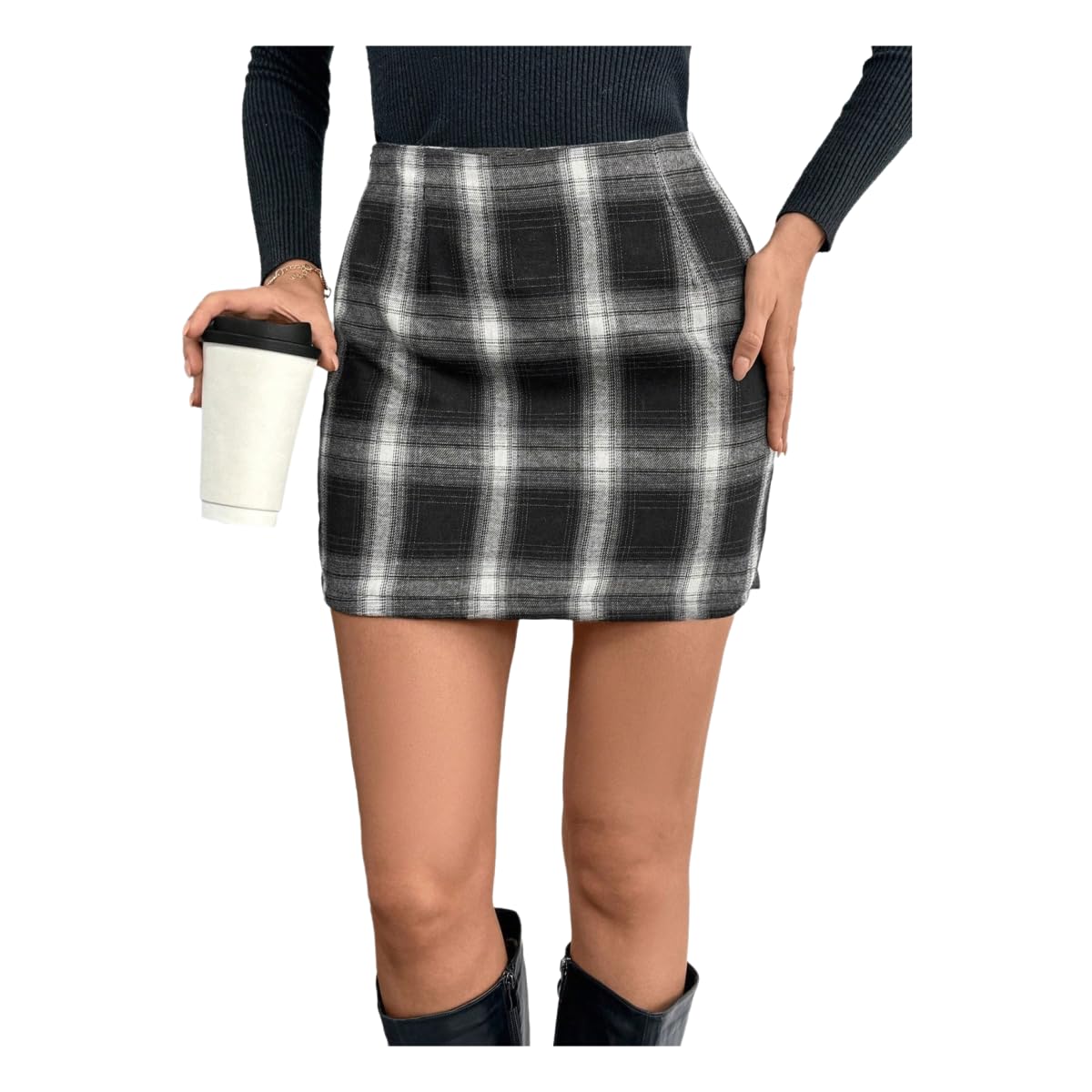 Jupe midi pour femme confortable contre le froid quotidien automne XL