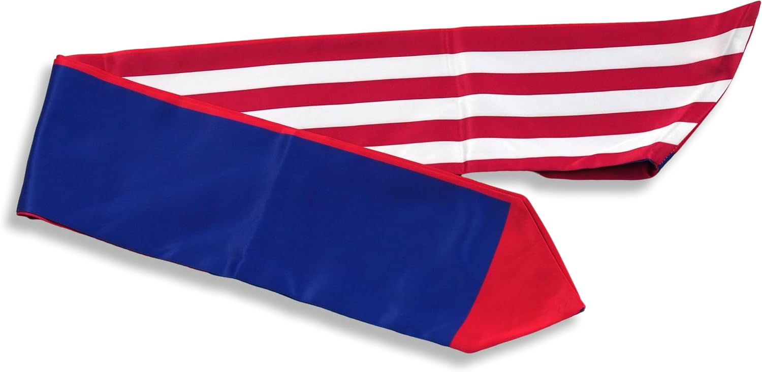 USA And Guam Flag Graduation Stole,Satin Embroidery Graduation Sash for International Students,72 Inch Length.