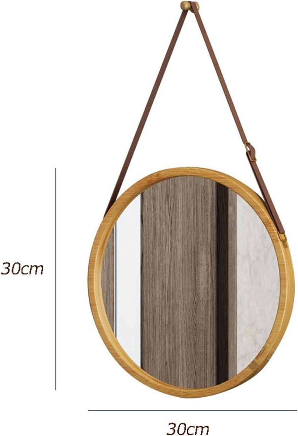Makeup Mirror Wooden Scandinavian Dressing Mirror Creative Round Mirror Art Makeup Mirror Wall Mount Bathroom Mirror Beauty Mirror