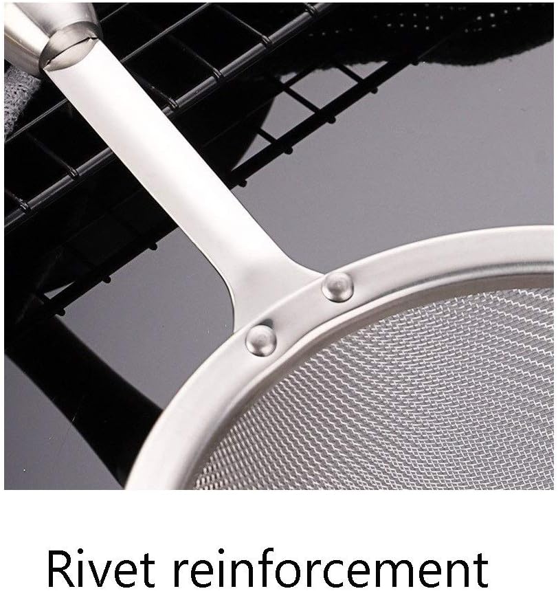 Leaky Spoon Stainless Steel Skimmer Spoon Long Handle with Wide Resting Ear Design with Solid Color Sturdy Handle and 1 Wider Hook Colander (Size : L)