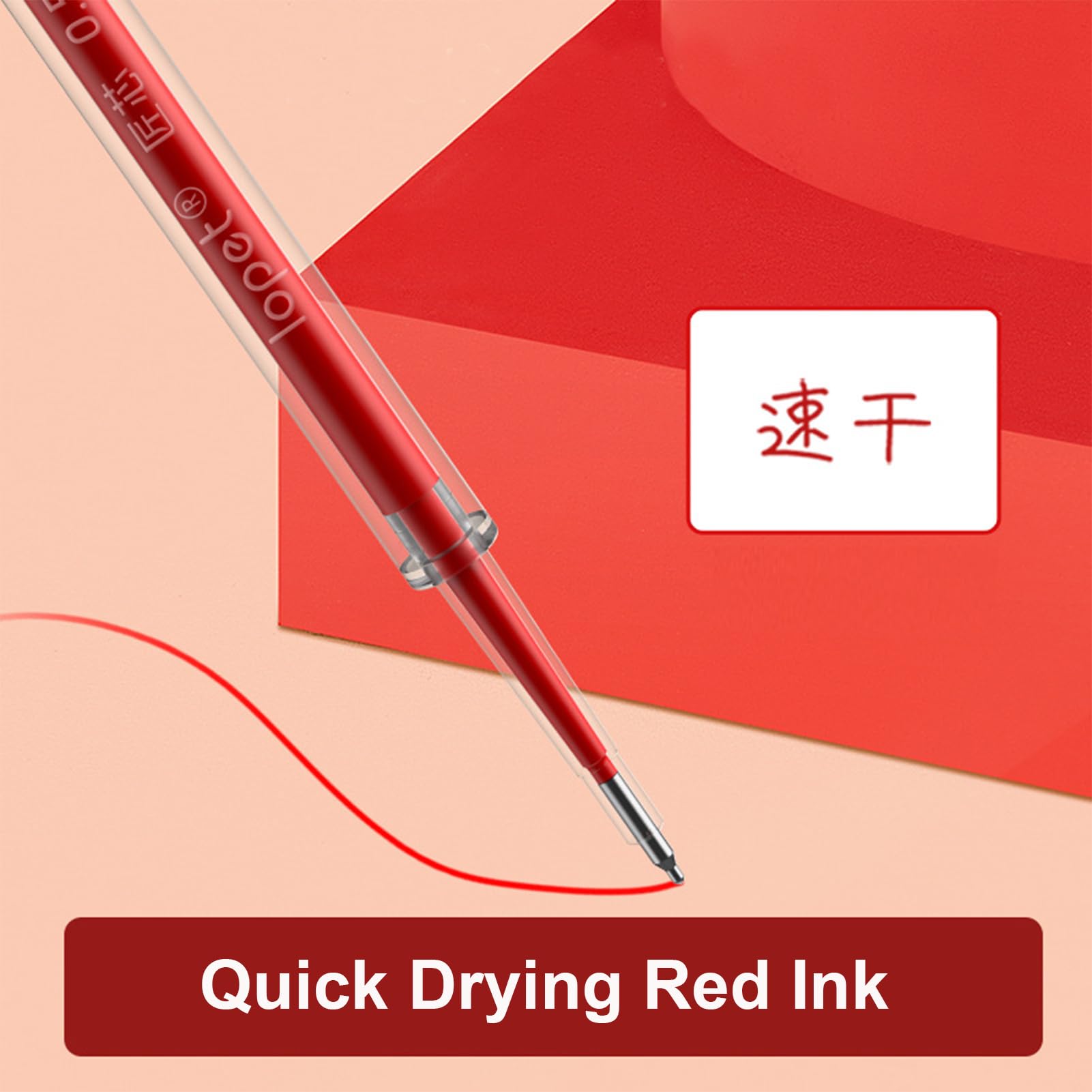 MOZXIRZ Gelschreiber mit roter Tinte, einziehbar, niedliches Liebesherz, 0,5 mm, Schreibstift, Büro, Schulbedarf für Mädchen, Jungen, Frauen, Männer, 4 Stück (4 Stück rote Tinte)