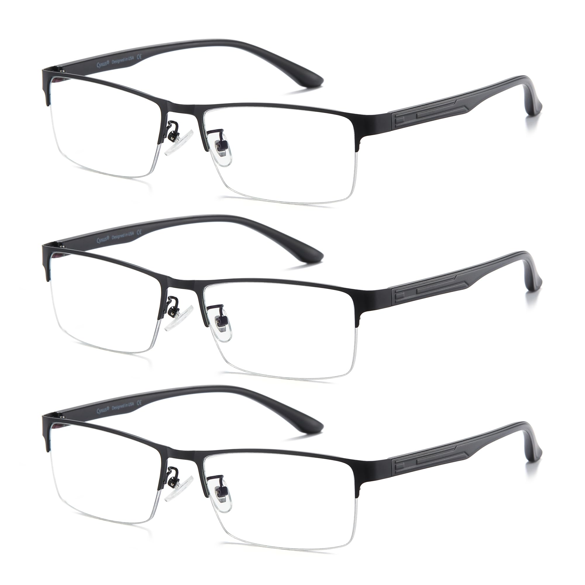 Cyxus Blue Light Blocking Glasses For Men Women, Semi Rim TR90 Frame 8001