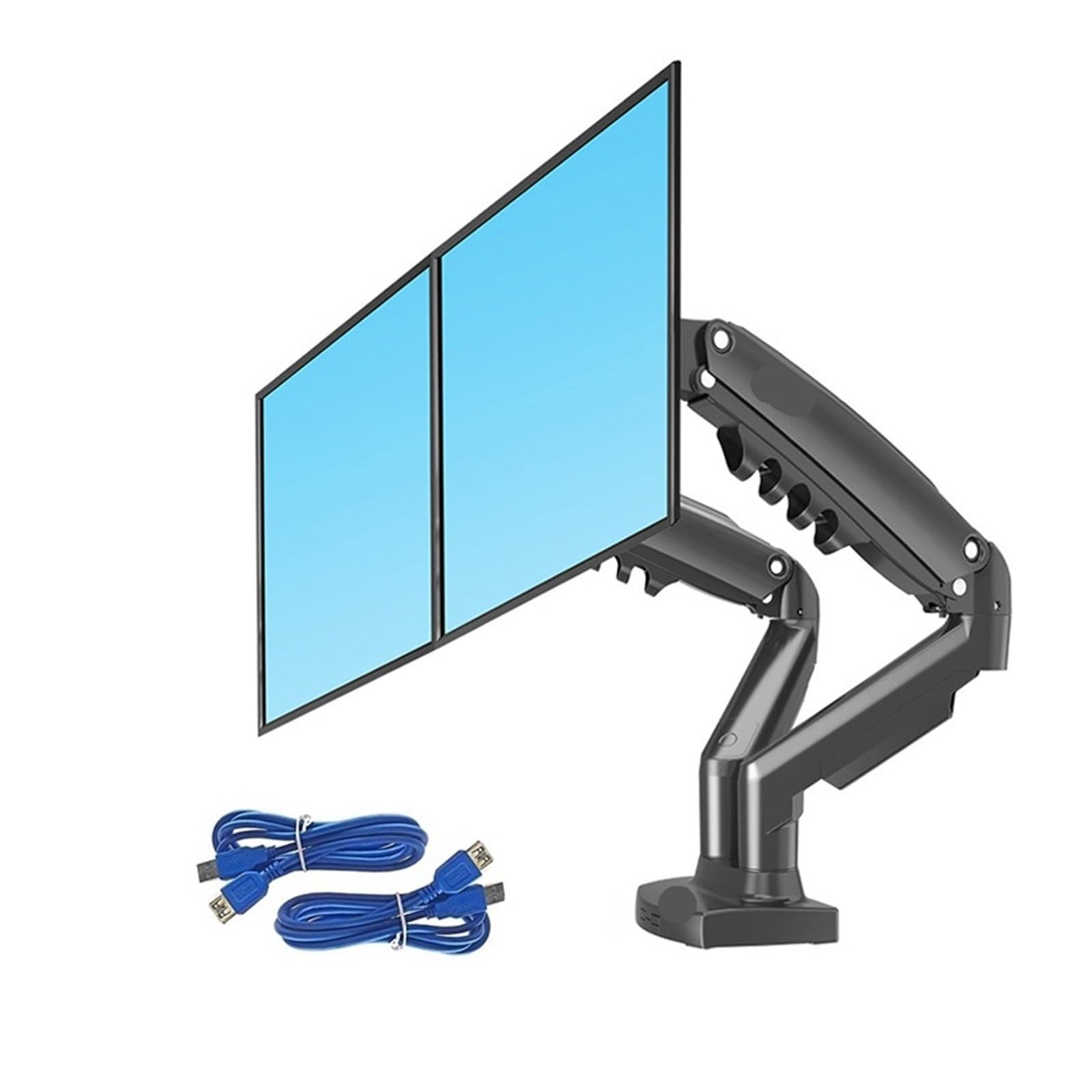 Bras de support double moniteur de bureau 2 écrans 17-27 pouces F160NXU3 bras articulé gaz USB