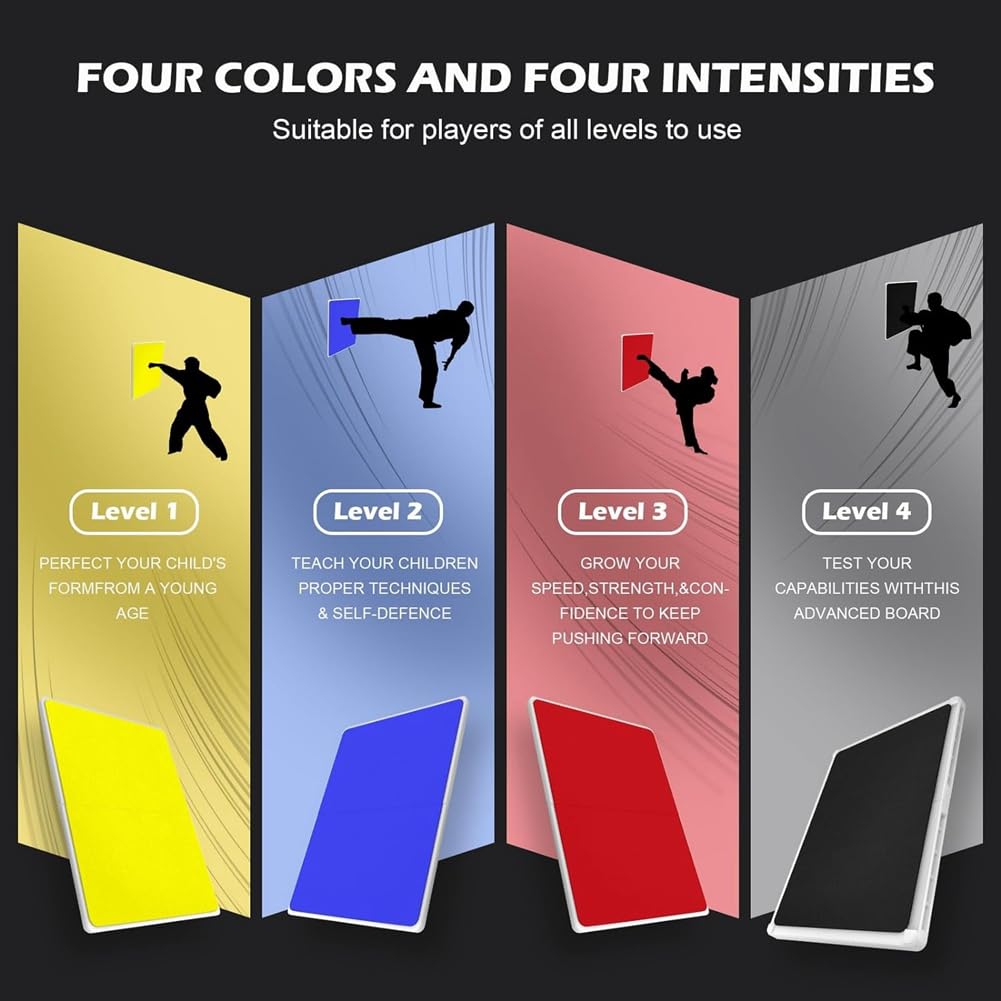 Lot de 4 planches incassables pour arts martiaux, taekwondo pour enfants, planches à casser, karaté pour enfants