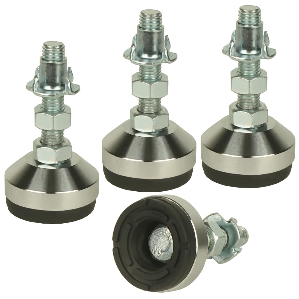 MUHOUZHINANG Heavy Duty Adjustable Legs,Leg Leveler 1.96" Dia Base,Adjustable Leveling feet M12 Thread, 1300 Lb Capacity,Furniture Feet Levelers,with